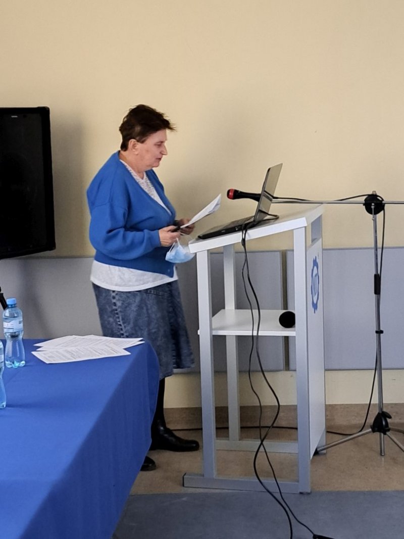 Sekretarz OP SEP Kol. Renata Kurka przedstawia sprawozdanie Zarządu Oddziału za rok 2022