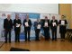 Wręczenie medalu 100-lecia SEP (od lewej): Sławomir Cieślik - prezes SEP, wyróżnieni: Andrzej M. Wilk, Wojciech Tabiś, Tomasz Schweitzer, Karol Kuczyński, Janusz M. Kowalski, Iwona Fabjańczyk (fot. K. W. Woliński).
